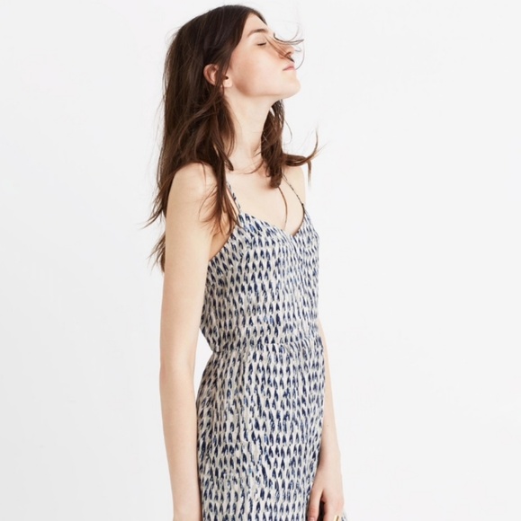 Madewell Silk Sunlight Cami Dress Painted Feathers - Picture 3 of 8